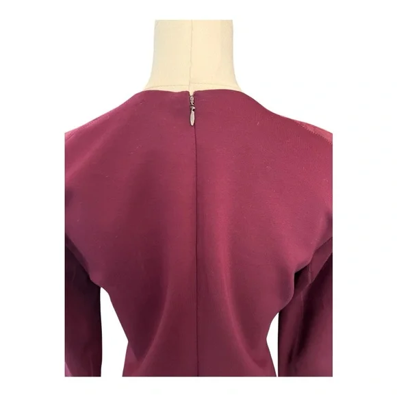 π EUC PER SE Deep Plum Suede & Stretch Long Sleeve Dress | Size 2 - Picture 5 of 8